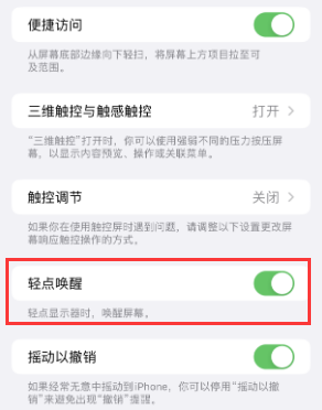 江口苹果授权维修站分享iPhone轻点无法唤醒怎么办 